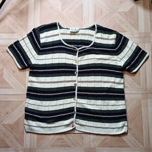 Vintage Reba Rose striped cardigan size L